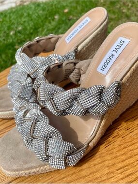 Steve Madden Uzo Rhinestone Espadrille Wedge Sandal